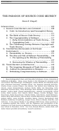 Cover page: THE PARADOX OF SOURCE CODE SECRECY