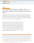 Cover page: The mitochondrial negative regulator MCJ is a therapeutic target for acetaminophen-induced liver injury