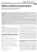 Cover page: Ambient air pollution associated with lower academic achievement among US children: A nationwide panel study of school districts.