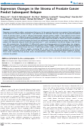 Cover page: Expression Changes in the Stroma of Prostate Cancer Predict Subsequent Relapse