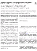 Cover page: Differences in Weight Loss by Race and Ethnicity in the PRIDE Trial: a Qualitative Analysis of Participant Perspectives