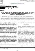 Cover page: Patient Motivators for Emergency Department Utilization: A Pilot Cross-Sectional Survey of Uninsured Admitted Patients at a University Teaching Hospital.