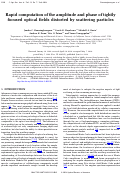 Cover page: Rapid computation of the amplitude and phase of tightly focused optical fields distorted by scattering particles