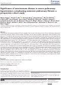 Cover page: Significance of autoimmune disease in severe pulmonary hypertension complicating extensive pulmonary fibrosis: a prospective cohort study