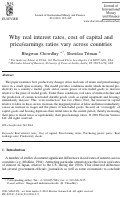 Cover page: Why Real Interest Rates, Cost of Capital and Price/Earnings Ratios Vary Across Countries