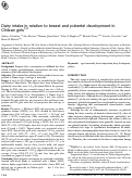 Cover page: Dairy intake in relation to breast and pubertal development in Chilean girls 1 , 2