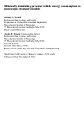 Cover page: Efficiently Simulating Personal Vehicle Energy Consumption in Mesoscopic Transport Models