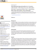 Cover page: Identifying temporal patterns in trauma admissions: Informing resource allocation