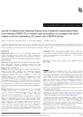 Cover page: Levels of abdominal adipose tissue and metabolic-associated fatty liver disease (MAFLD) in middle age according to average fast-food intake over the preceding 25 years: the CARDIA Study