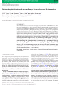 Cover page: Estimating fluid-induced stress change from observed deformation