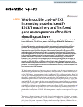 Cover page: Wnt-inducible Lrp6-APEX2 interacting proteins identify ESCRT machinery and Trk-fused gene as components of the Wnt signaling pathway