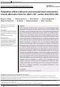 Cover page: Adaptation within embryonic and neonatal heart environment reveals alternative fates for adult c-kit+ cardiac interstitial cells