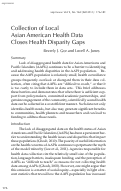 Cover page: Collection of Local Asian American Health Data Closes Health Disparity Gaps