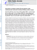 Cover page: Association of plasma-soluble ST2 and galectin-3 with cardiovascular events and mortality following cardiac surgery.