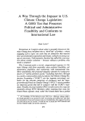 Cover page: A Way through the Impasse in U.S. Climate Change Legislation: A GHG Tax That Possesses Political and Administrative Feasibility and Conforms to International Law