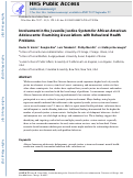 Cover page: Involvement in the Juvenile Justice System for African American Adolescents: Examining Associations with Behavioral Health Problems