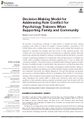 Cover page: Decision-Making Model for Addressing Role Conflict for Psychology Trainees When Supporting Family and Community