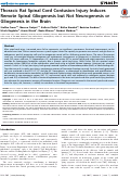 Cover page: Thoracic Rat Spinal Cord Contusion Injury Induces Remote Spinal Gliogenesis but Not Neurogenesis or Gliogenesis in the Brain