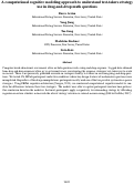 Cover page: A computational cognitive modeling approach to understand test-takers strategyuse in drag-and-drop math questions