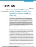 Cover page of A new commercial boundary dataset for metropolitan areas in the USA and Canada, built from open data.