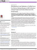 Cover page: Development and Validation of a Risk Score for Chronic Kidney Disease in HIV Infection Using Prospective Cohort Data from the D:A:D Study