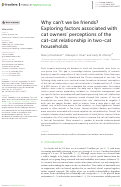 Cover page: Why can't we be friends? Exploring factors associated with cat owners' perceptions of the cat-cat relationship in two-cat households