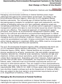 Cover page: Implementing Environmental Management Systems in the Federal Government: Real Change or Flavor-of-the-Month?