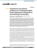 Cover page: Temperature and salinity preferences of endangered Delta Smelt (Hypomesus transpacificus, Actinopterygii, Osmeridae)