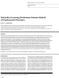 Cover page: Naturally Occurring Nonhuman Primate Models of Psychosocial Processes.