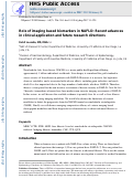 Cover page: Role of imaging-based biomarkers in NAFLD: Recent advances in clinical application and future research directions