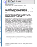 Cover page: Chronic early life stress induced by limited bedding and nesting (LBN) material in rodents: critical considerations of methodology, outcomes and translational potential