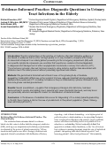 Cover page: Evidence-Informed Practice: Diagnostic Questions in Urinary Tract Infections in the Elderly