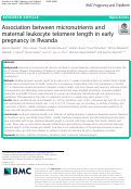 Cover page: Association between micronutrients and maternal leukocyte telomere length in early pregnancy in Rwanda