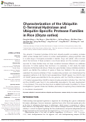 Cover page: Characterization of the Ubiquitin C-Terminal Hydrolase and Ubiquitin-Specific Protease Families in Rice (Oryza sativa)