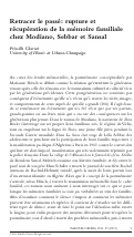 Cover page: Retracer le passé : Rupture et Récupération de la mémoire familiale chez Modiano, Sebbar et Sansal.