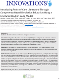 Cover page: Introducing Point-of-Care Ultrasound Through Competency-Based Simulation Education Using a Fractured Chicken Bone Model