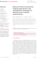 Cover page: Editorial: Novel mechanisms, imaging approaches, and management strategies for anthracycline-induced cardiotoxicity.