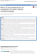 Cover page: Effects of phosphodiesterase 3A modulation on murine cerebral microhemorrhages