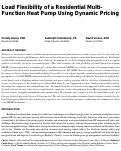 Cover page: Load Flexibility of a Residential Multi-Function Heat Pump Using Dynamic Pricing