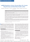 Cover page: miRNA Regulation of Liver Growth After 50% Partial Hepatectomy and Small Size Grafts in Rats
