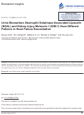 Cover page: Urine Biomarkers Neutrophil Gelatinase-Associated Lipocalin (NGAL) and Kidney Injury Molecule-1 (KIM-1) Have Different Patterns in Heart Failure Exacerbation.