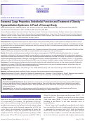 Cover page: Exosomal Cargo Properties, Endothelial Function and Treatment of Obesity Hypoventilation Syndrome: A Proof of Concept Study.