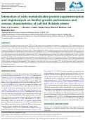 Cover page: Interaction of early metabolizable protein supplementation and virginiamycin on feedlot growth performance and carcass characteristics of calf-fed Holstein steers.