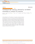 Cover page: Contextual fear memory retrieval by correlated ensembles of ventral CA1 neurons