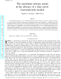 Cover page: The maximum entropy ansatz in the absence of a time arrow: fractional pole models