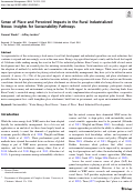 Cover page: Sense of Place and Perceived Impacts in the Rural Industrialized Nexus: Insights for Sustainability Pathways