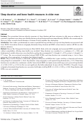 Cover page: Sleep duration and bone health measures in older men.