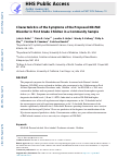 Cover page: Characteristics of the Symptoms of the Proposed ND-PAE Disorder in First Grade Children in a Community Sample.