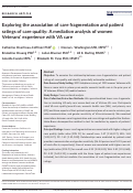 Cover page: Exploring the association of care fragmentation and patient ratings of care quality: A mediation analysis of women Veterans' experience with VA care.