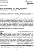 Cover page: Enhanced Mandibular Bone Repair by Combined Treatment of Bone Morphogenetic Protein 2 and Small-Molecule Phenamil.